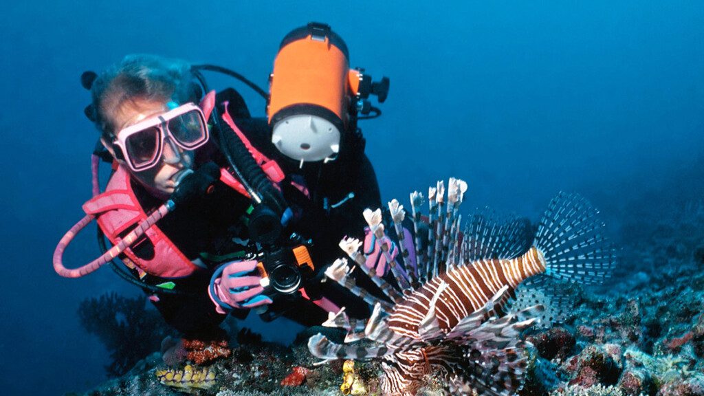 Woman scuba diving